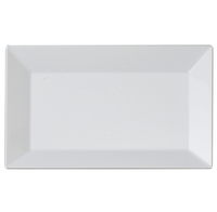 elegant 12" Rectangle White Plastic Dinner Plates  - Posh Party Supplies.com