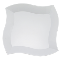 Disposable White Wave Plastic 10" Dinner Plates - Posh Party Supplies