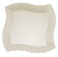Disposable Chic Plastic Wave Disposable 10" Bone Dinner Plates - Posh Party Supplies