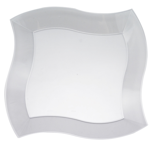 Pretty Plastic Wave Disposable 7" Clear Dessert Plates - Posh Party Supplies