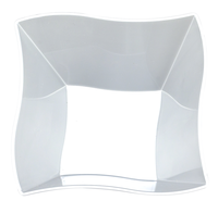 Elegant Wave Disposable Clear Soup 14 oz Bowls - Posh Party Supplies