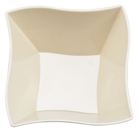 Bone/Ivory Wave Disposable Bone 14 oz Soup Bowls - Posh Party Supplies