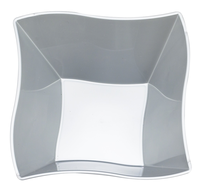 The Kaya Collection Wave Disposable Silver 14 oz Soup Bowls - Posh Party Supplies