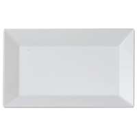 Disposable Plastic Rectangle White Dessert/Salad Plates - Posh Party Supplies