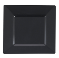 Disposable Square Black Plastic 8" Salad Plates - Posh Party Supplies