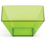 Translucent Green TrendWare 3.5" Plastic Small Square Bowl