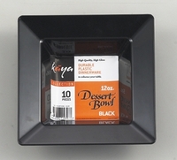 Disposable 12 oz Square Black Plastic Soup Bowls by The Kaya Collection - Posh Party Supplies