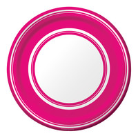 Hot Magenta Stripe 7" Lunch Plates