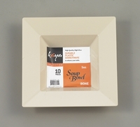 Disposable 5 oz Square Bone Plastic Dessert Bowls by The Kaya Collection - Posh Party Supplies