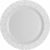 Elegant White Plastic 7 " Salad Plate with White Trim - Posh Party Supplies