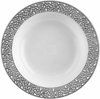 Elegant Clear with Silver Trim Plastic 12 oz Soup Bowls - Posh Party Supplies