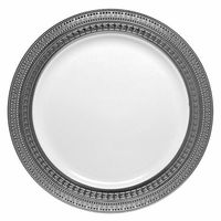 Stunning Disposable Clear with Silver Rim10.25" Dinner Plate - Posh Party Supplies