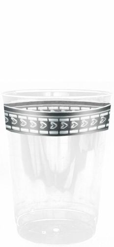 Stunning 10 oz  Plastic Tumblers with Silver Rim - Posh Party Supplies