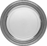 Stunning Disposable White with Silver Rim 12 oz Soup Bowl - Posh Party Supplies