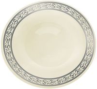 Elegant Silver Trim and Ivory Plastic Dessert  Bowl - Posh Party Supplies