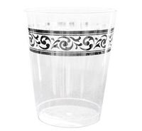Posh 10 oz Plastic Tumblers with Silver Brim - Posh Party Supplies