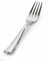 Disposable Elegant Silver Plastic Forks - Posh Party Supplies