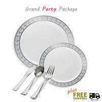 white with silver wedding package for 120 guests