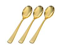 Disposable Gold Plastic Tea Spoons - Posh Party Supplies