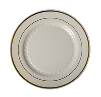 Elegant Bone 7" Round Plastic Plate  - Posh Party Supplies