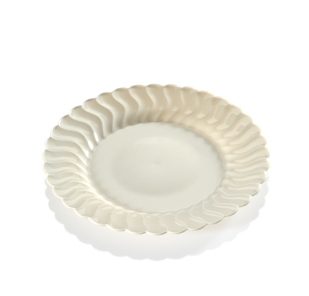 Elegant Bone 6" Plastic Round Dessert Plates - 180 Elegant Plates