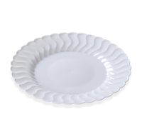 White 6" Plastic Round Dessert Plates  - Posh Party Supplies