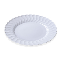 Plastic White 9" Dinner Plates  - Posh Party Supplies