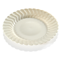 Elegant Bone 9" Dinner Plates - 180 Plastic Round Dinner Plates