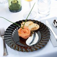 Disposable Black 10.25" Plastic Round Dinner Plates - 144 Plastic Plates