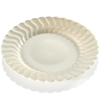 Elegant 10.25" Bone Plastic Round Dinner Plates -144 Plastic Plates