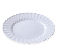 White 10.25" Plastic Round Dinner Plates  - Posh Party Supplies