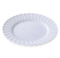 White 10.25" Plastic Round Dinner Plates  - Posh Party Supplies