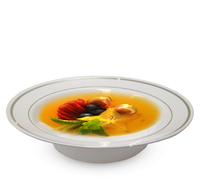 Plastic Elegant White 12 oz. Bowls with Silver Design  - Posh Party Supplies