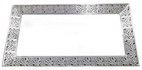 Plastic Silver Rimmed Clear Serving Tray - Posh Party Supplies