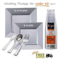 Square Silver Tableware by Kaya Collection - Grand Wedding Package for 120