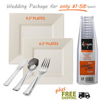 Square Cream Tableware Wedding Package