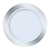 Elegant White Plastic 10.25" Plate with Silver Design - Posh Party Supplies