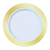 Fancy Discounted White with Gold Designed  Rim 9 " Dinner Plate - Posh Party Supplies