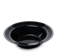 Black with a Silver Rim 12 oz. Plastic Bowl