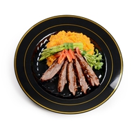 Elegant Black with Gold Rim 10" Round Plastic Plate