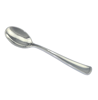 Disposable Pretty Silver Plastic Spoons - Posh Party Supplies