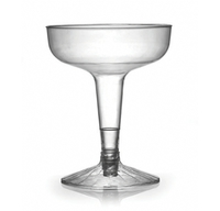 Clear Plastic 4 oz. 2 Piece Old Fashioned Champagne Glass