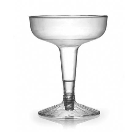 Clear Plastic 4 oz. 2 Piece Old Fashioned Champagne Glass