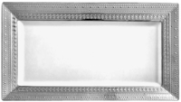 Pretty Plastic Silver Rimmed White Serving Tray - Posh Party Supplies