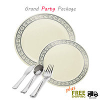Ivory & Silver wedding package for 120 guests