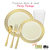 Premium ivory plastic plates with gold rim - wedding package