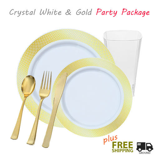 Crystal Collection White & Gold Party Package