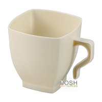 Disposable Cream 8 oz Disposable Plastic Coffee Mugs - Posh Party Supplies