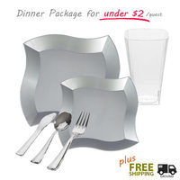 silver Plastic tableware package