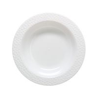 Hammered Effect - Elegant White with Hammered White Trim Plastic 12 oz Soup Bowls - Posh Party Supplies